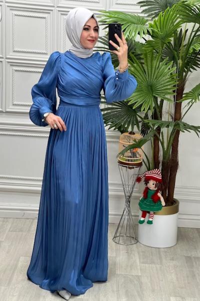 4408B Elbise Mavi