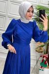 4408B Elbise Saks Mavisi
