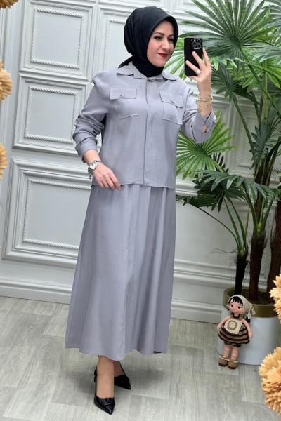 442 Tunik Takım Gri