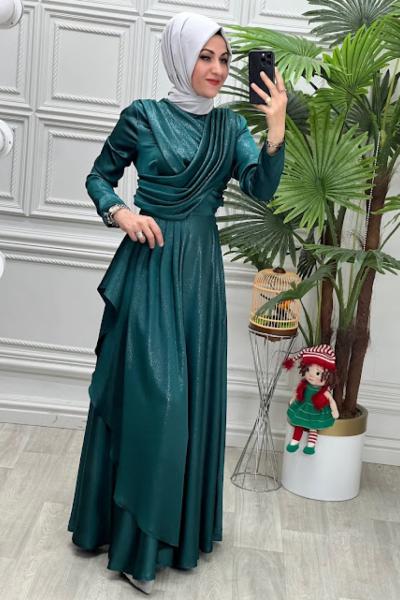 4424 Elbise Zümrüt