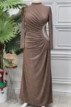 4425 Elbise Kahverengi