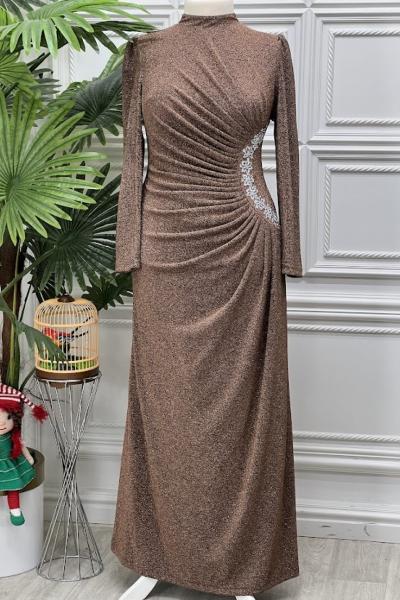 4425 Elbise Kahverengi