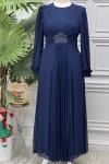 4451 Elbise Lacivert
