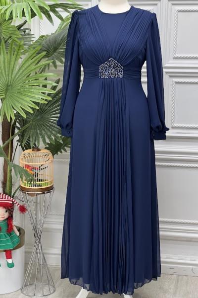 4451 Elbise Lacivert