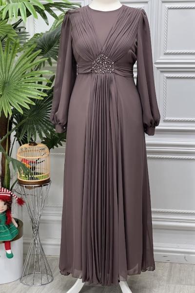 4451 Elbise Kahverengi