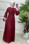 4459 Elbise Bordo