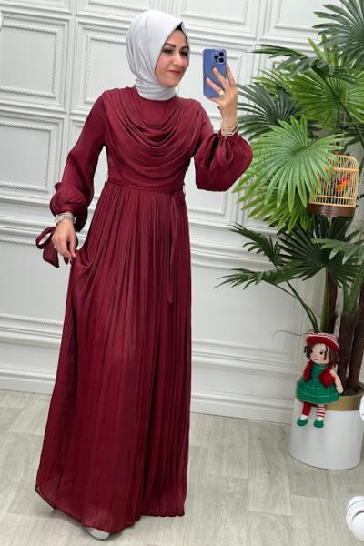 4459 Elbise Bordo