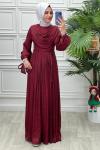 4459 Elbise Bordo