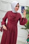4459 Elbise Bordo