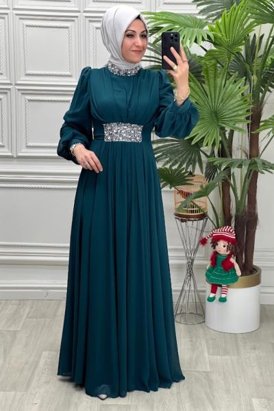 4516 Elbise Zümrüt