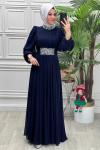 4516 Elbise Lacivert