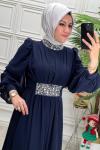 4516 Elbise Lacivert