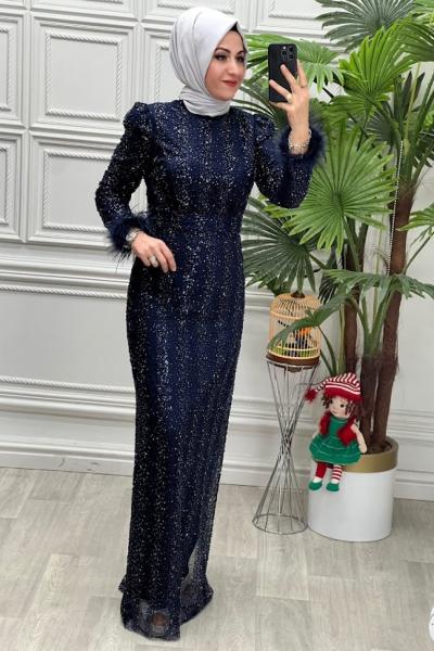 4520 Elbise Lacivert