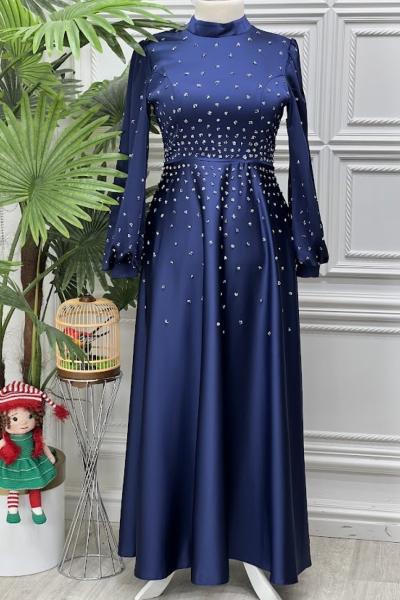 4532 Elbise Lacivert