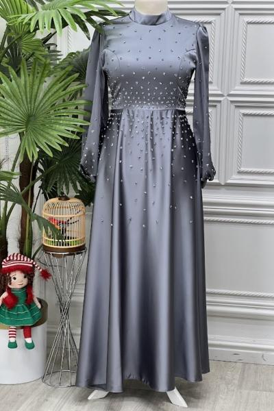 4532 Elbise Gri