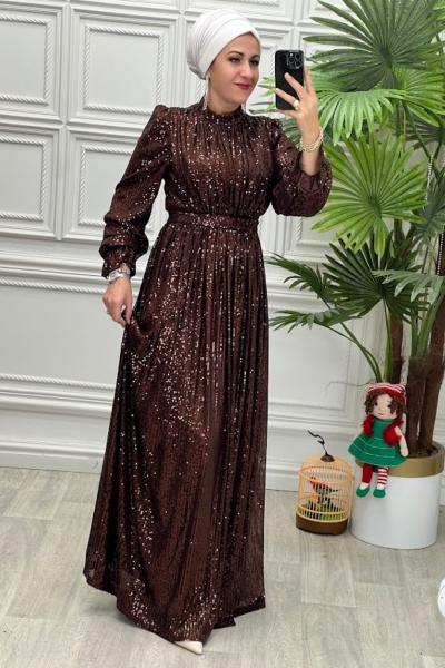 4561 Elbise Kahverengi