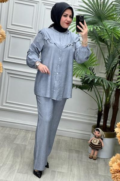 45778 Tunik Takım Gri