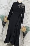 4652 Belin Elbise Siyah