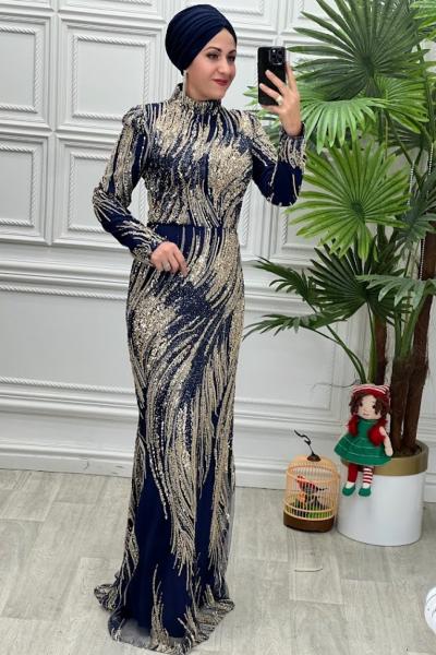 4722 Elbise Lacivert