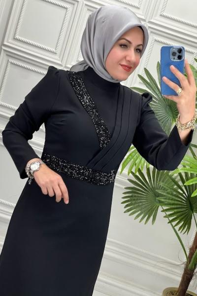 4809 Elbise  Siyah