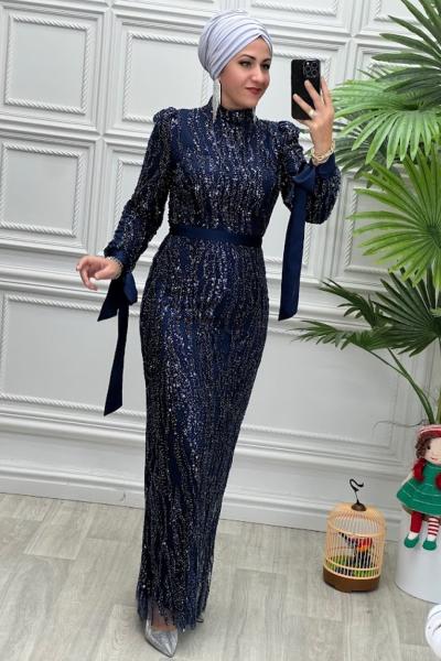 4819 Elbise Lacivert