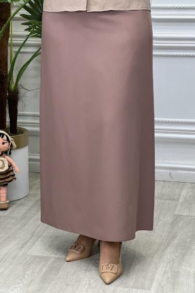 4834 Kemerli Etek  Sütlü Kahve