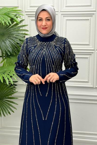 5003 Elbise  Lacivert