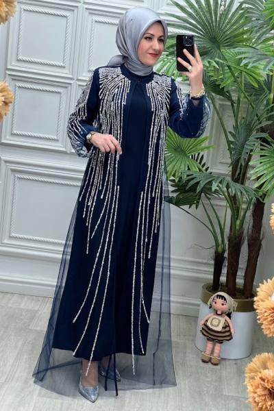 5008B Elbise Lacivert