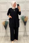 5015 Cepli Tesettür Takım Siyah Siyah