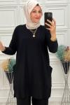 5015 Cepli Tesettür Takım Siyah Siyah