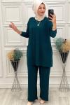 5015 Cepli Tesettür Takım Yeşil Yeşil