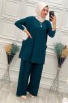 5015 Cepli Tesettür Takım Yeşil Yeşil