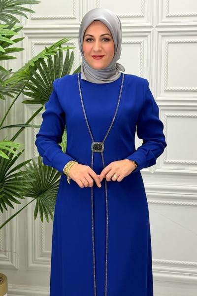 5016 Elbise Saks Mavisi