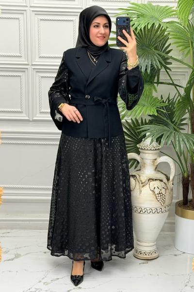 5022 Tunik Takım  Siyah