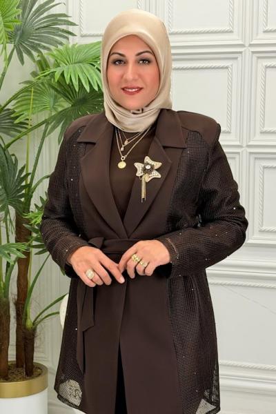5027B Tunik Takım Kahverengi