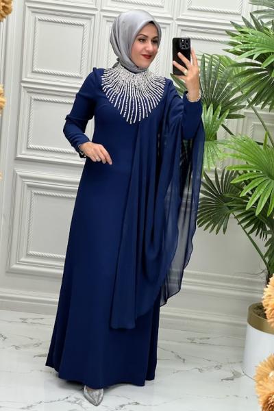 5036BLN Elbise  İndigo