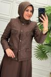 5041 Tunik  Takım  Kahverengi
