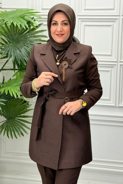 5042 Tunik Takım  Kahverengi