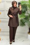 5042 Tunik Takım  Kahverengi