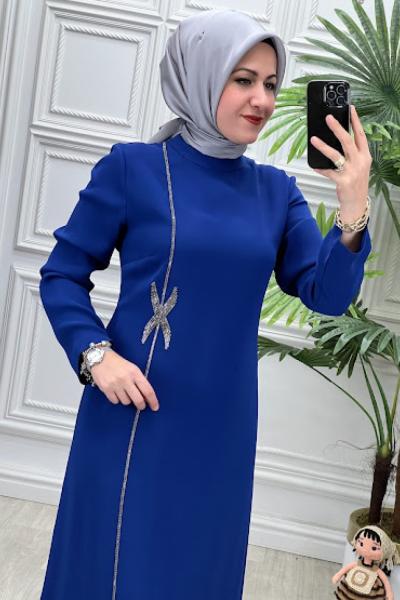 5059 Elbise İndigo