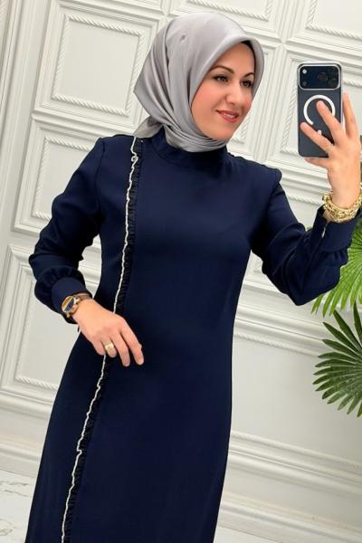 5074 Elbise Lacivert