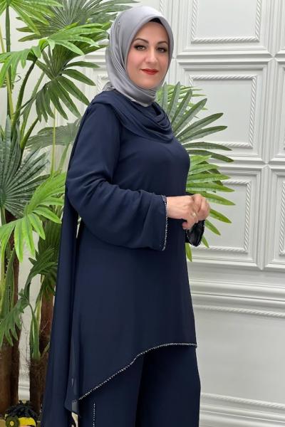 5078 Tunik Takım  Lacivert