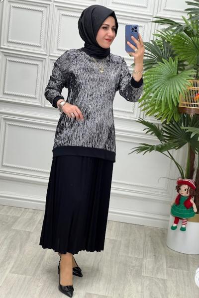 5091 Tunik Takım Siyah