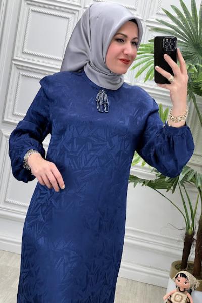 5096B Elbise Lacivert