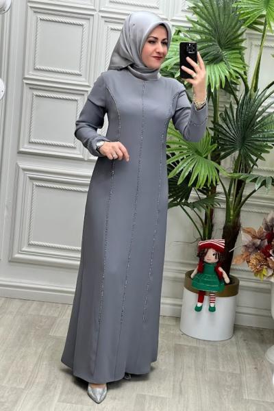 5104B Elbise Gri