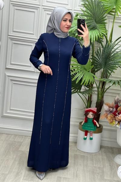 5104B Elbise İndigo