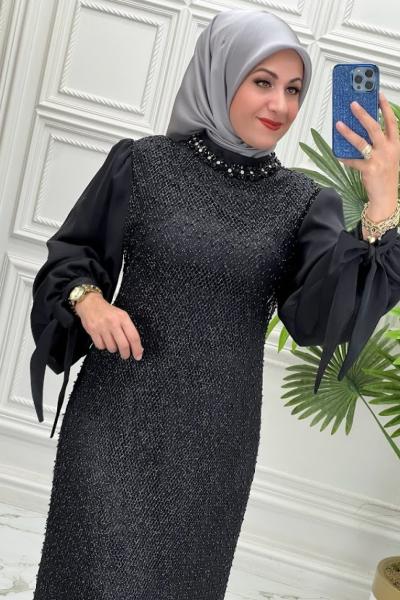 5107 Elbise  Siyah
