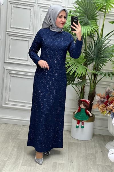 5111E Elbise İndigo