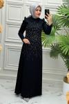 5113 Elbise  Siyah