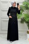 5113 Elbise  Siyah